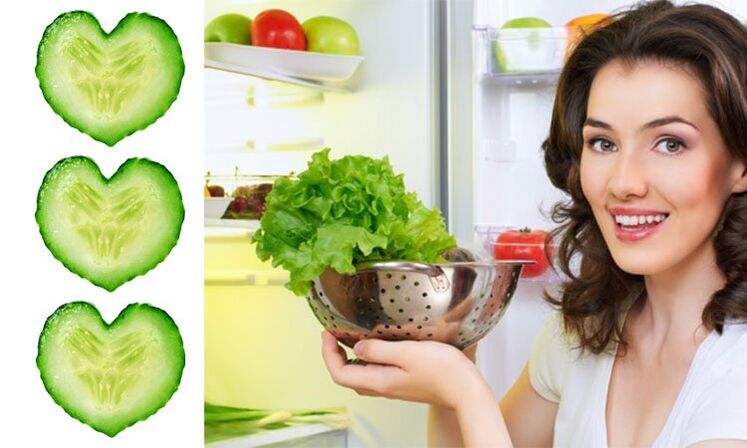 girl with products from which a cosmetic product is prepared to rejuvenate the skin of the face
